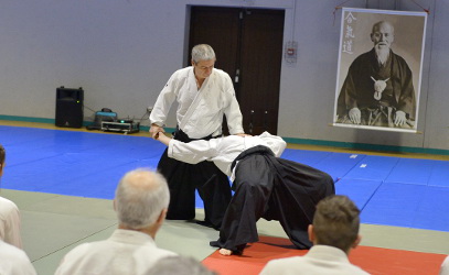 Dojo Bourg 01 aïkido du fondateur avec shihan Peyrache